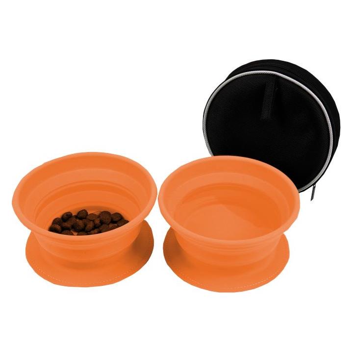 Disc-O-Bed Dog-Bowl Faltbarer Futternapf 2-er Set orange